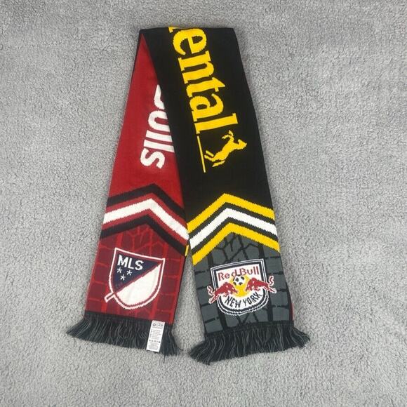 Continental MLS Soccer New York Red Bulls 48" Inch Red Black 100% Acrylic Scarf - Picture 1 of 13